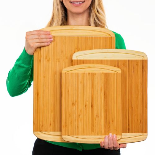 Greener Chef Organic Bamboo Cutting Board Set of 3 2