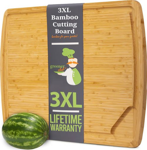 Greener Chef Organic Bamboo Cutting Board Set of 3 3